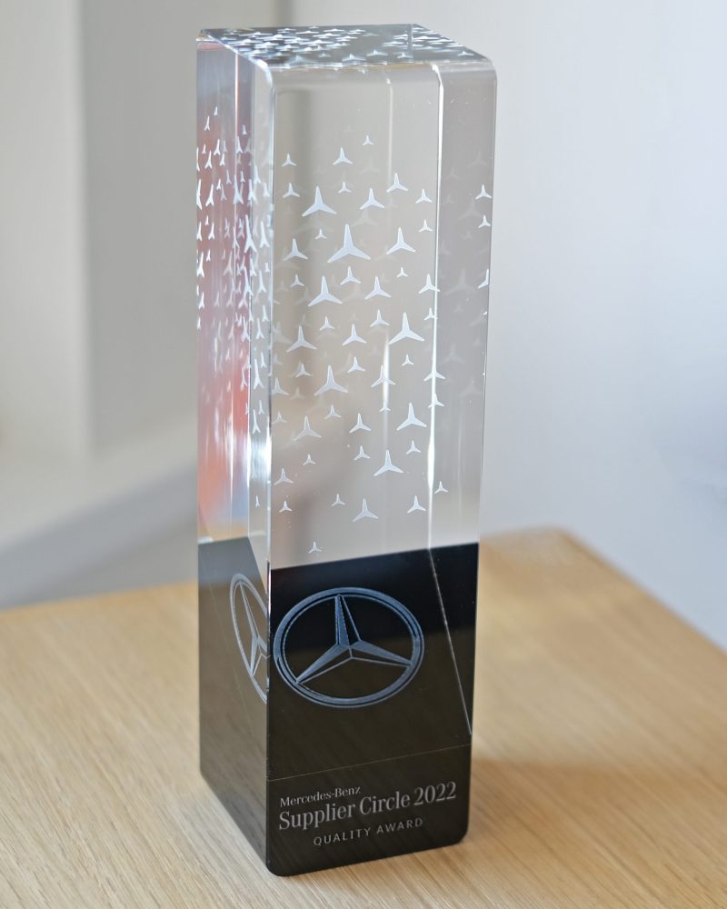 Mercedes-Benz Supplier Award SAFELOG erhält den Mercedes-Benz Supplier Award 2022 in der Kategorie "Qualität"